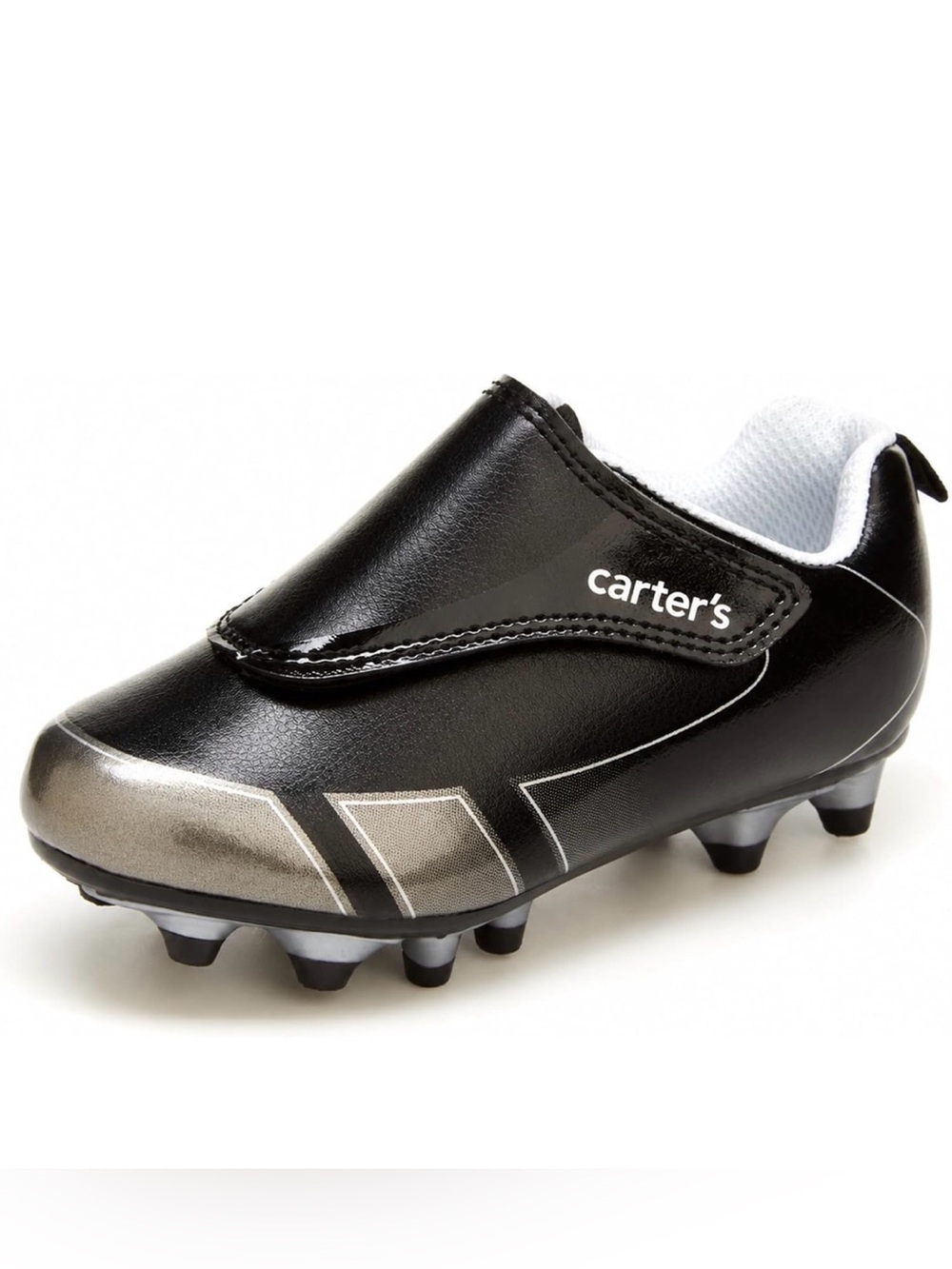 Carter’s black & silver soccer cleats, 8